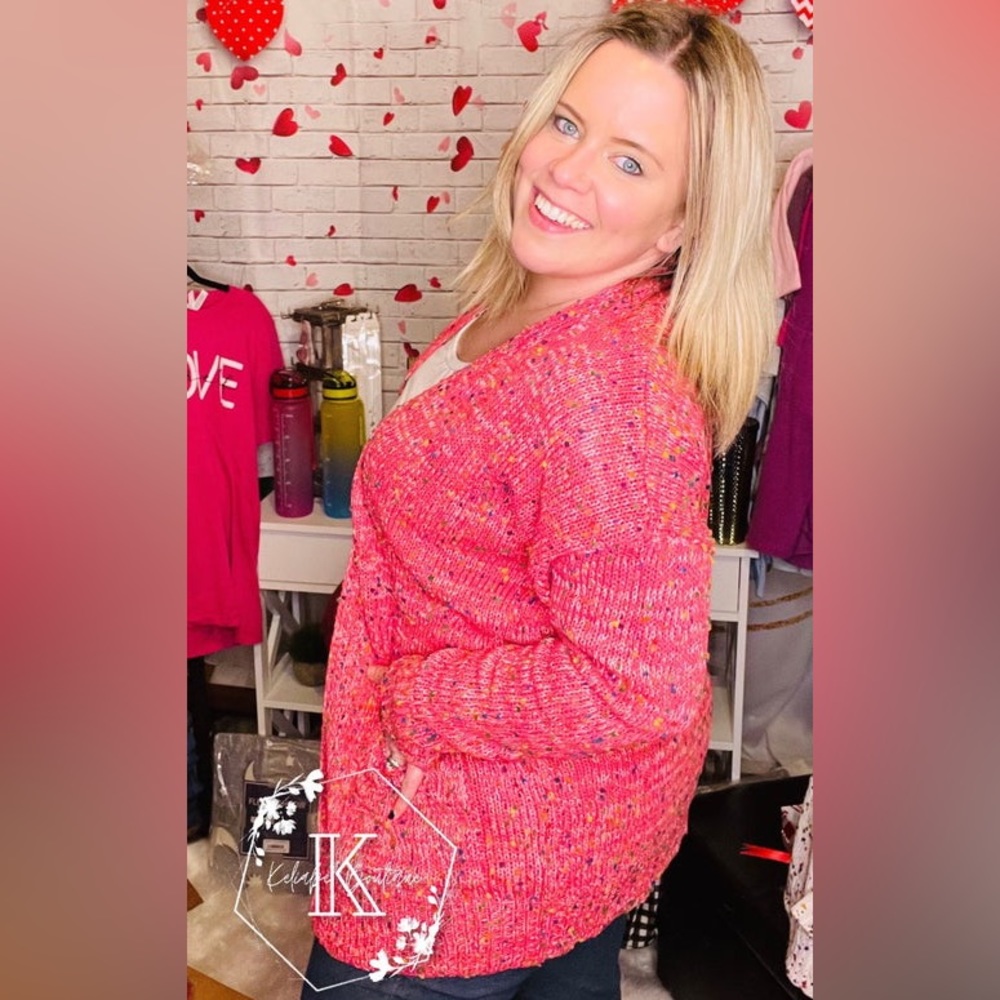 Pink Confetti Cardi